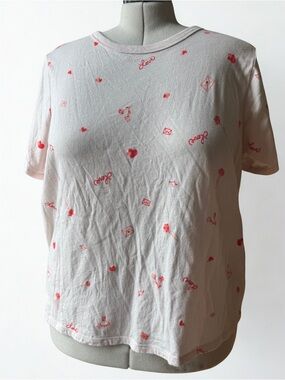 3/$15 Old Navy Light Pink Heart Rose Print Tee 2X